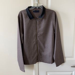Houndstooth brown/purple Bomber Jacket UNWORN